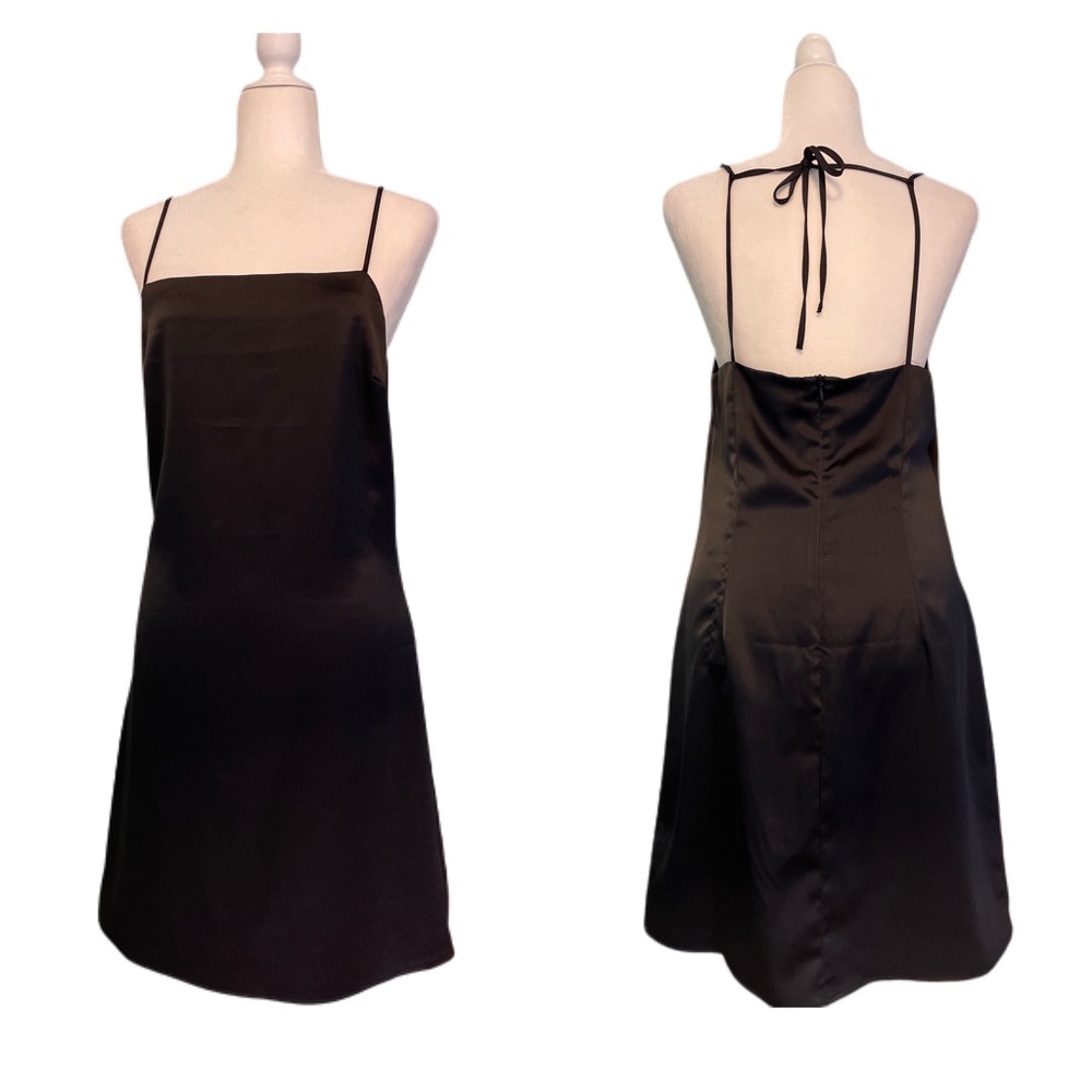 🌼 3/$18. NWT GB satin black dress size L